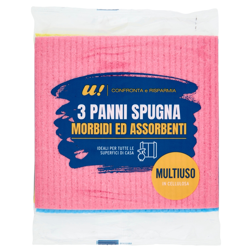 3 Panni Spugna Morbidi ed Assorbenti Multiuso U! Confronta e Risparmia